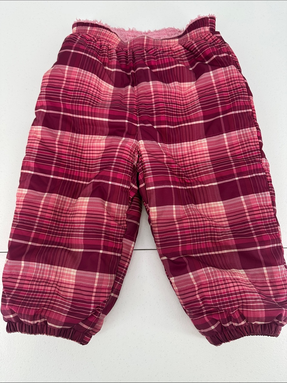 Patagonia Pink Plaid Fleece Lined Snow Pants - Size 2T
